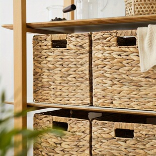 Q 80291 Hand Woven Water Hyacinth Storage Basket ˮ���J����