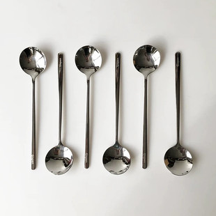 Long handle cute milk tea dessert spoon 304 mixing spoon small Spoon soup spoon coffee spoon stainless steel spoon wholesale