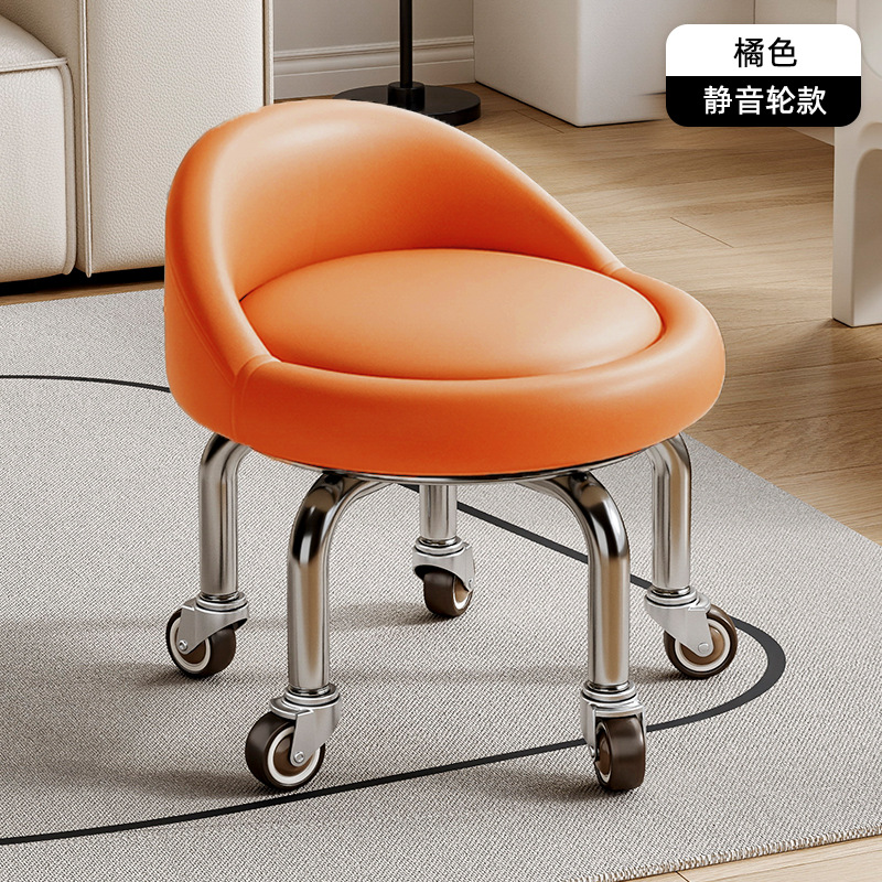 Rueda universal taburete pequeño polea doméstica taburete redondo pedicura banquete baños bajos banquetes para bebés banquetes de cambio de zapatos silenciosos multifuncionales