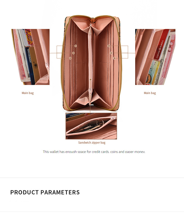 Portafoglio da donna alla moda 2024 con paillettes alla moda e portamonete in pelle PU, manico con cerniera medio-lungo_voghion.com