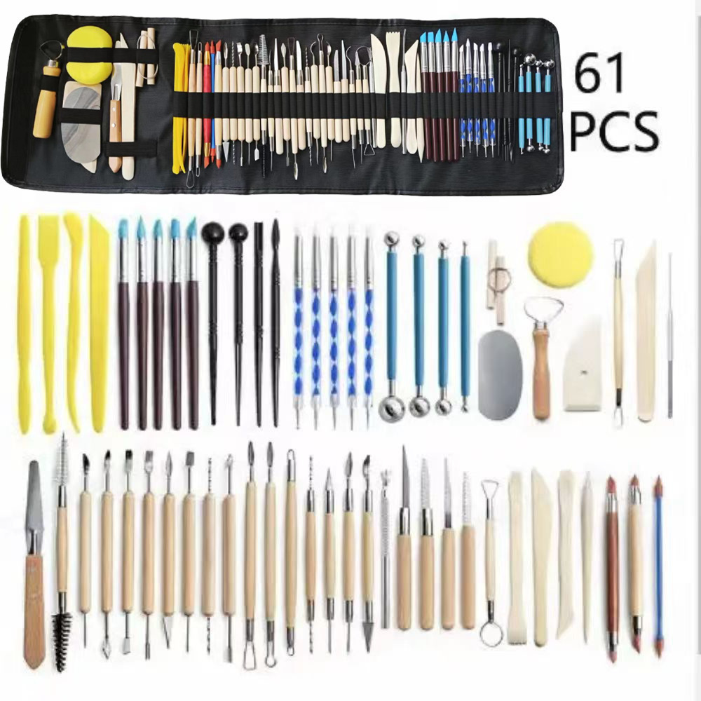 Herramientas de escultura de cerámica transfronteriza conjuntos de varias piezas herramientas de barro de arcilla de cerámica suave DIY conjunto de escultura de barro