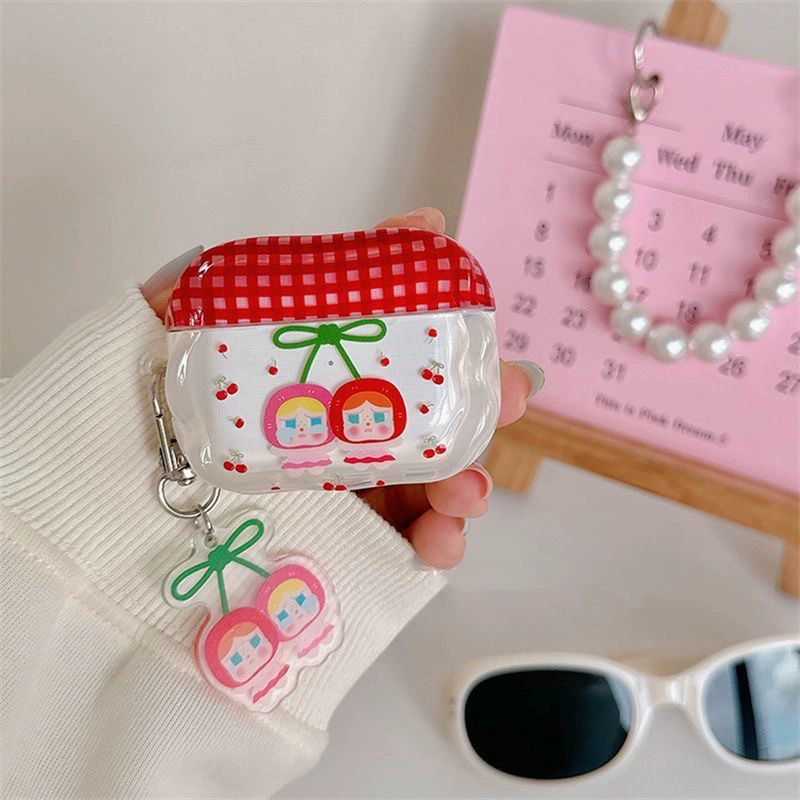 Чехол защитный Apple AirPods / AirPods Pro (1/2/3/4/Pro2/Pro3) — односторонняя печать с подвеской