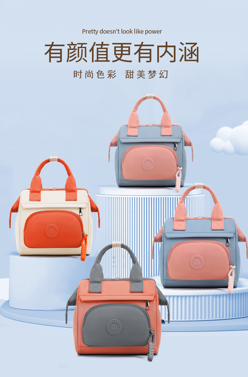 A portable small bag for women, a light backpack for shopping and commuting, fashionable Oxford fabric, a backpack for strolling kids, a mommy bag, a baby bag Specification drawing
