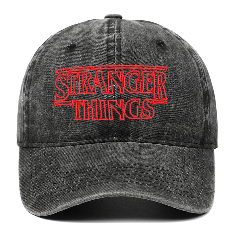 Cross-border exclusive for strange story STRANGER THINGS letter embroidery washed baseball cap Cross-border exclusive for strange story STRANGER THINGS letter embroidery washed baseball cap