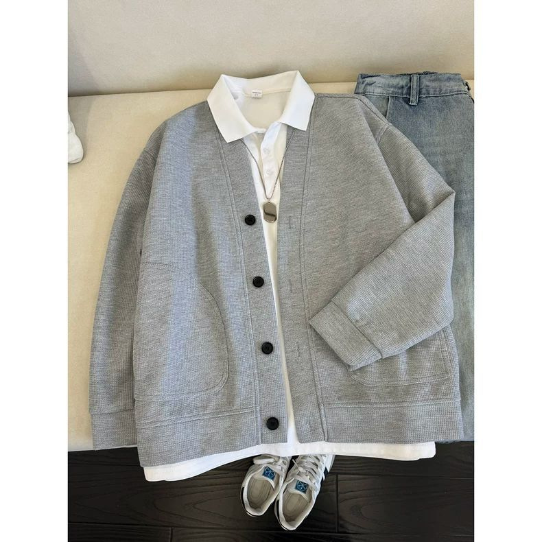 Autumn Sweatshirt Cardigan, Loose Long-Sleeved, Versatile, Stylish, Cool, Korean Style, Ins Hong Kong Style, Unisex Couple's Jacket Autumn Sweatshirt Cardigan, Loose Long-Sleeved, Versatile, Stylish, Cool, Korean Style, Ins Hong Kong Style, Unisex Couple's Jacket