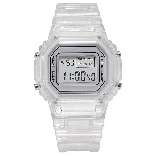 Factory Wholesale Hot Selling Sports Transparent Small Cube Instagram Electronic Watches for Men and Women Students Waterproof LED Watches