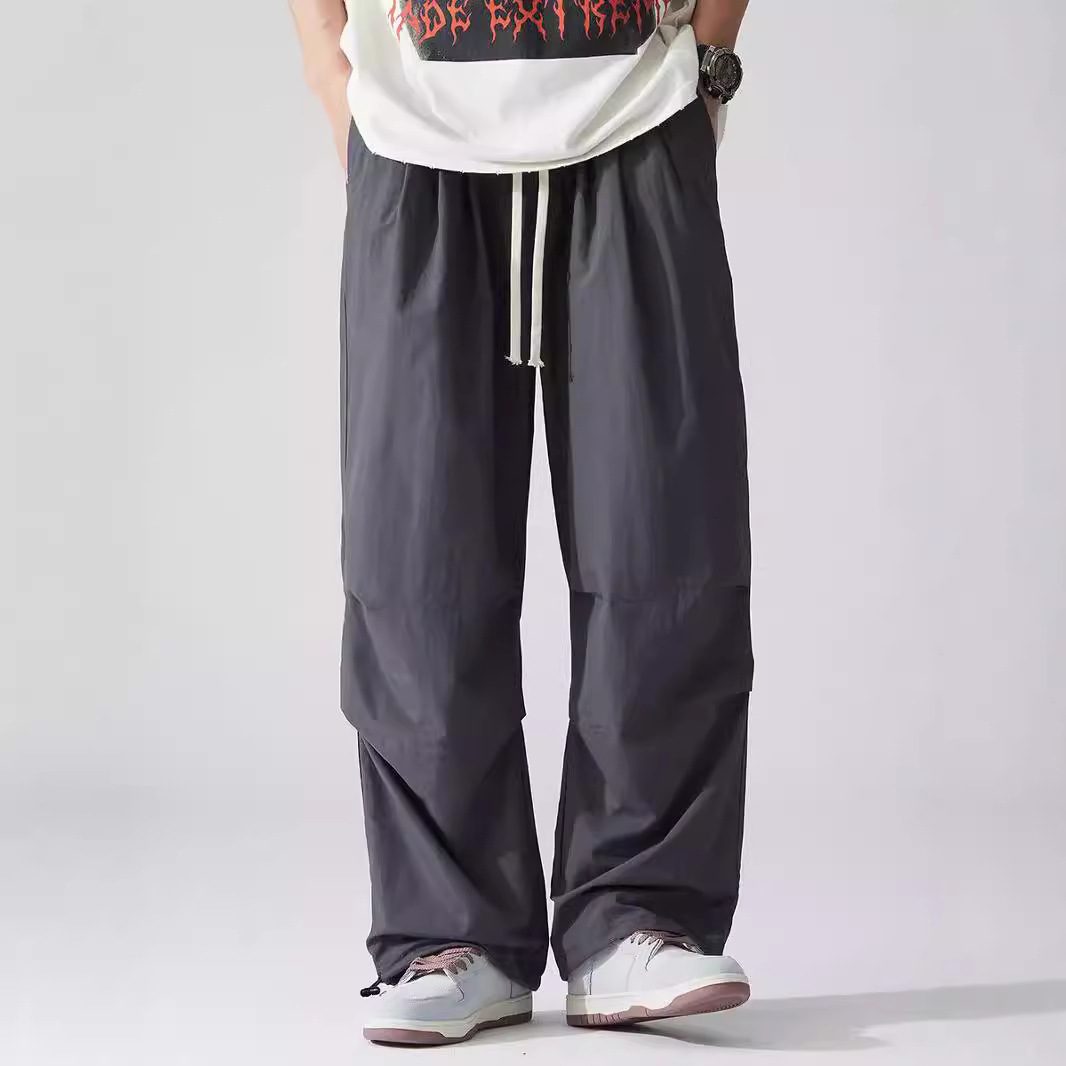 2XL-8XL特大码休闲裤男抽绳黑色加大加肥潮胖运动裤男生垂感肥佬