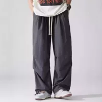 2XL-8XL брюки большого размера повседневные мужские шнурки черное увеличенные жирные приливные толстые спортивные штаны