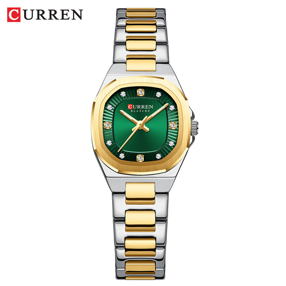 CURREN 9104 mujer cuadrado reloj de moda reloj de cuarzo impermeable reloj de acero reloj image 6