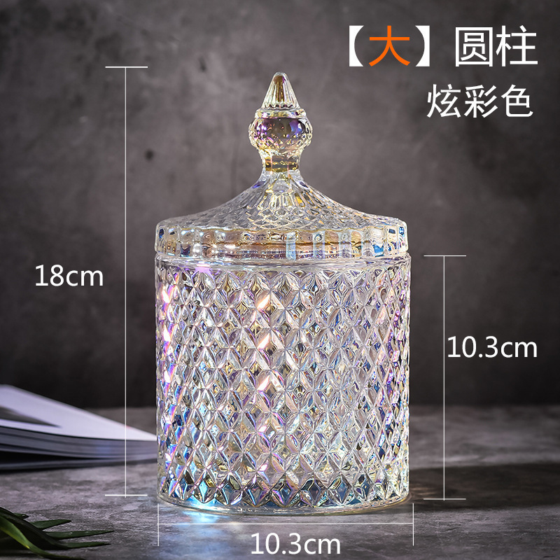欧式玻璃罐香薰蜡烛罐糖果罐收纳摆件首饰品罐子消磁石水晶消磁碗|undefined