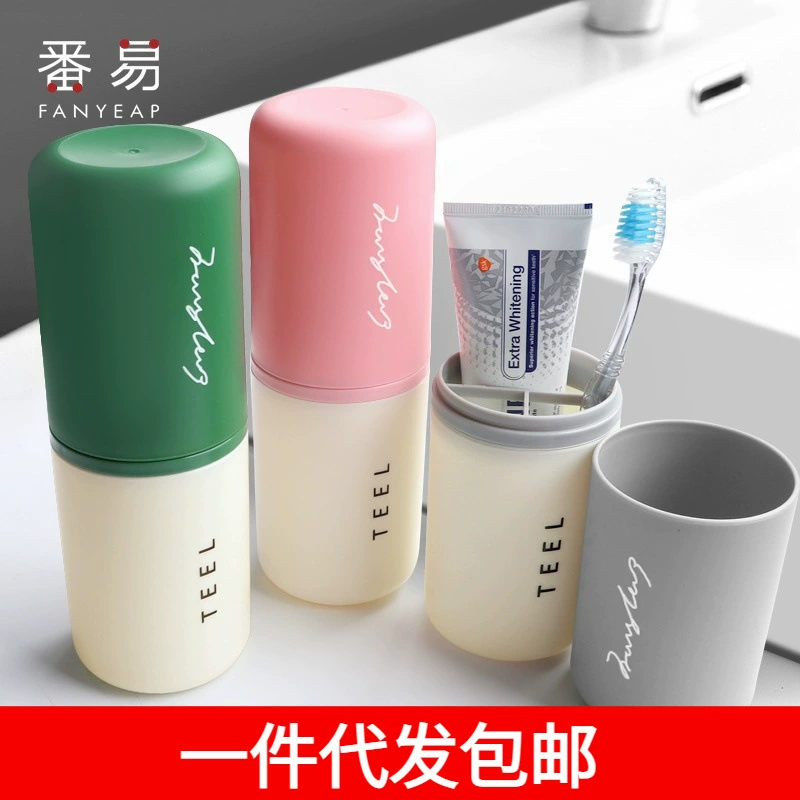 Storage box, toothbrush, toothpaste for traveling, handheld mouthwash