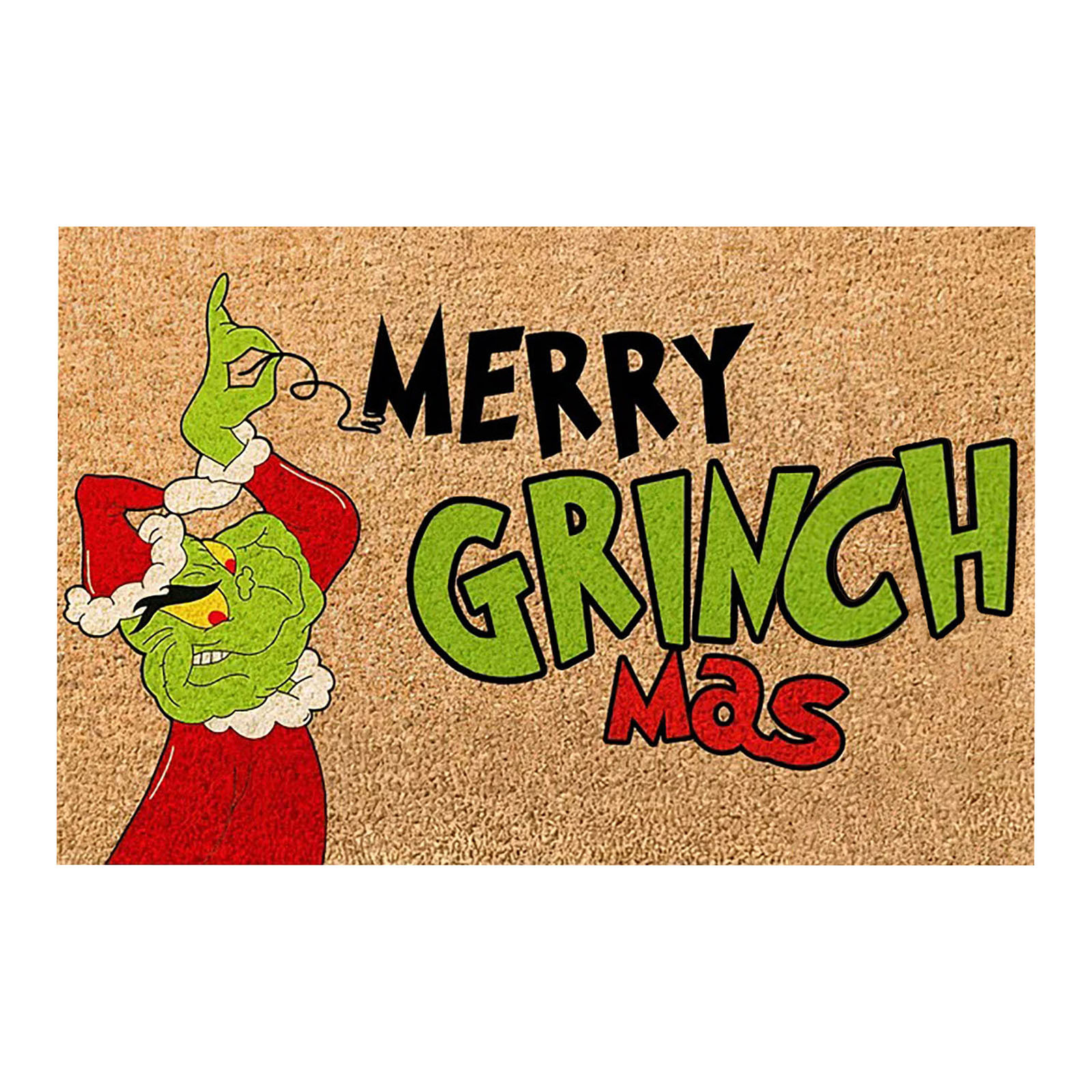 En stock Grinch alfombra del piso transfronterizo alfombra de Navidad alfombra de puerta de vacaciones verde payaso alfombra del piso
