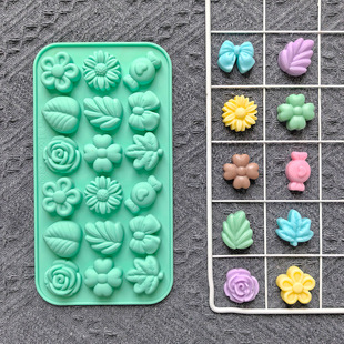 18 Pieces of 9 Flower-Shaped Silicone Molds DIY Baking Ice Tray Cake Chocolate Mold 861