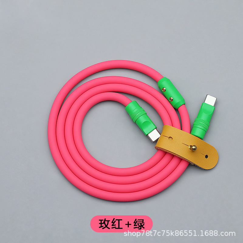 240 ワット液体シリコーンデータケーブル急速充電アルミ合金 PD Apple iPhone1516 Honor typec6mm に適しています|undefined