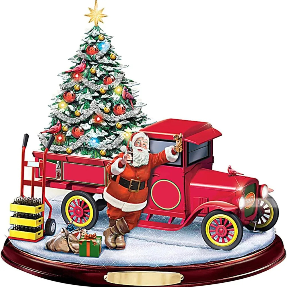 Transfronterizo nuevo creativo árbol de Navidad Santa Claus acrílico colgante artesanía coche colgante decoraciones para el hogar