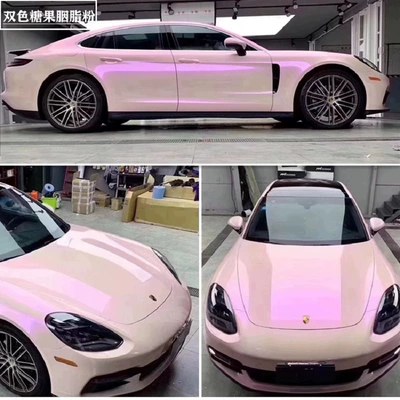 Gold Dual-Color Floral Pink Film, Auto Color Change Film - pet-fantasy-rouge-powder-152m-x-17m