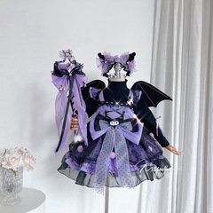 童裙女童秋冬庫洛米洛麗塔女孩萬聖節公主裙女寶寶燈籠裙子洋氣紫