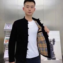 唐装中国风盘扣外套男士金丝绒立领短款夹克修身百搭潮流网红棉衣