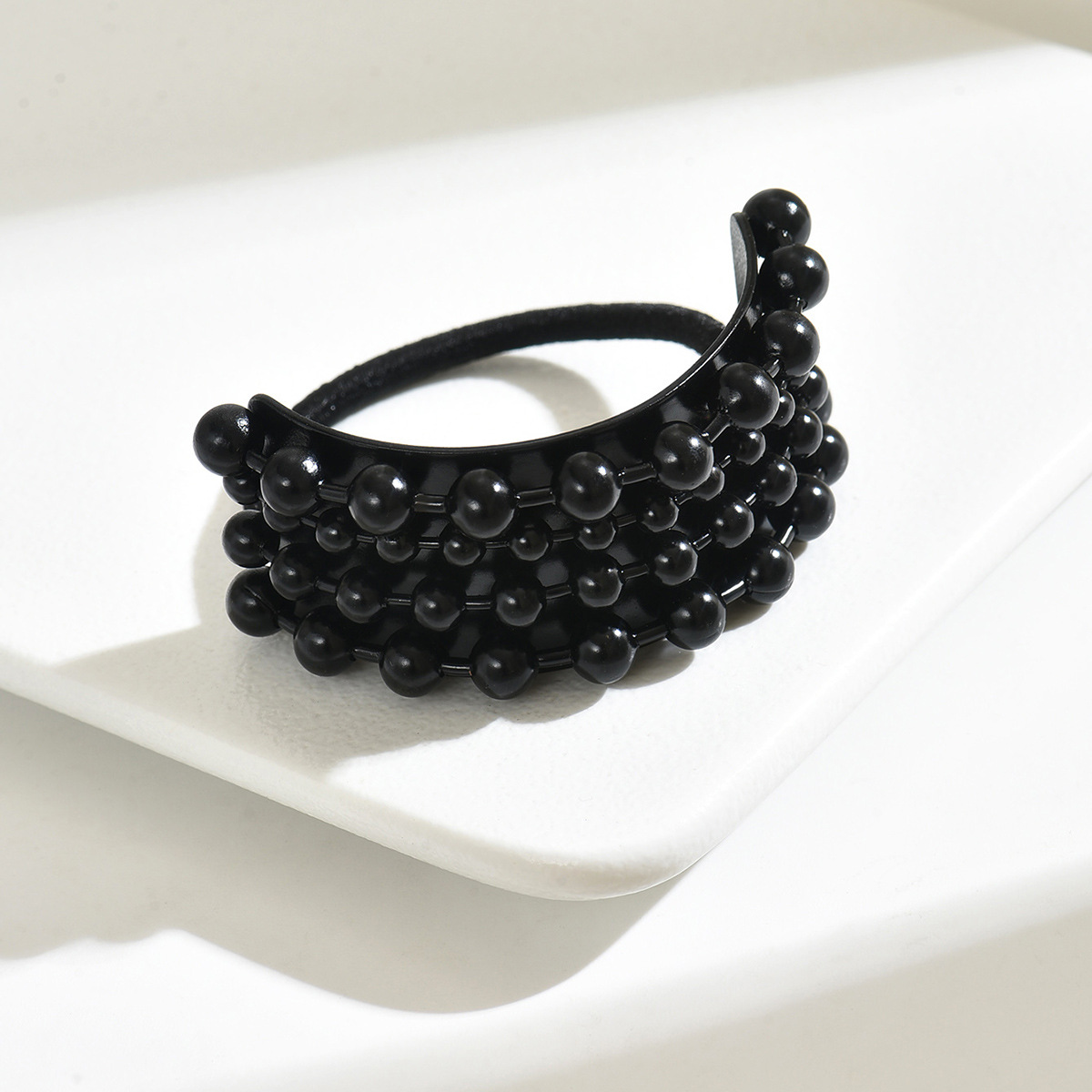 Ventas transfronterizas de joyas para el cabello nuevos anillos para el cabello simple en forma de U abrazadera para el cabello geometría cuadrada de metal joyas de cuerda de caballo