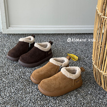 韩版儿童加绒中帮保暖博肯鞋2025冬季新款男女童百搭舒适棉鞋短靴