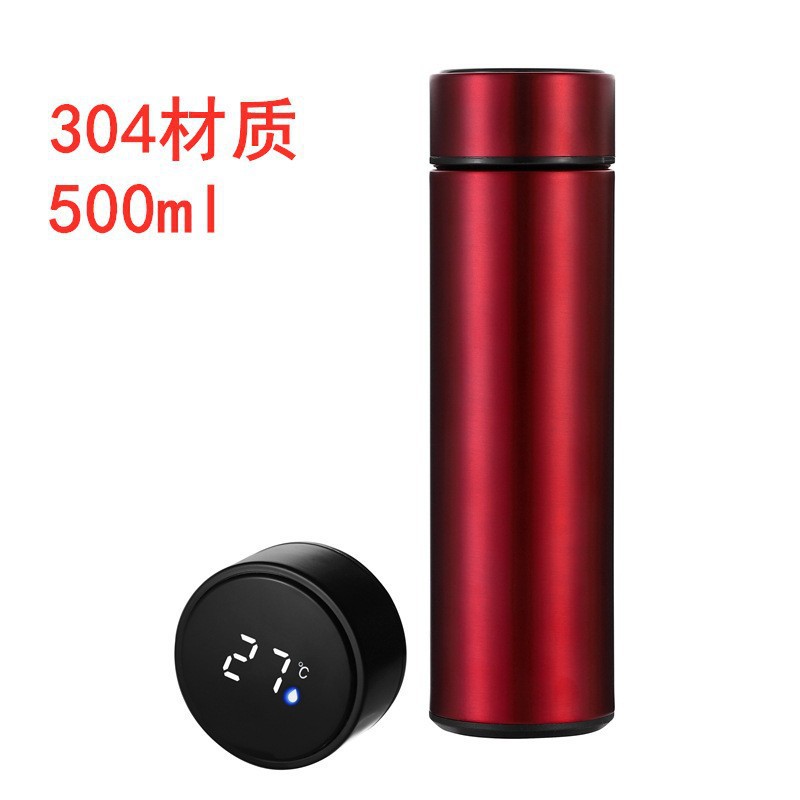 Taza de vacío medición inteligente de la temperatura 304 taza de agua de acero inoxidable de doble capa regalo de negocios taza de coche al por mayor logotipo de letras