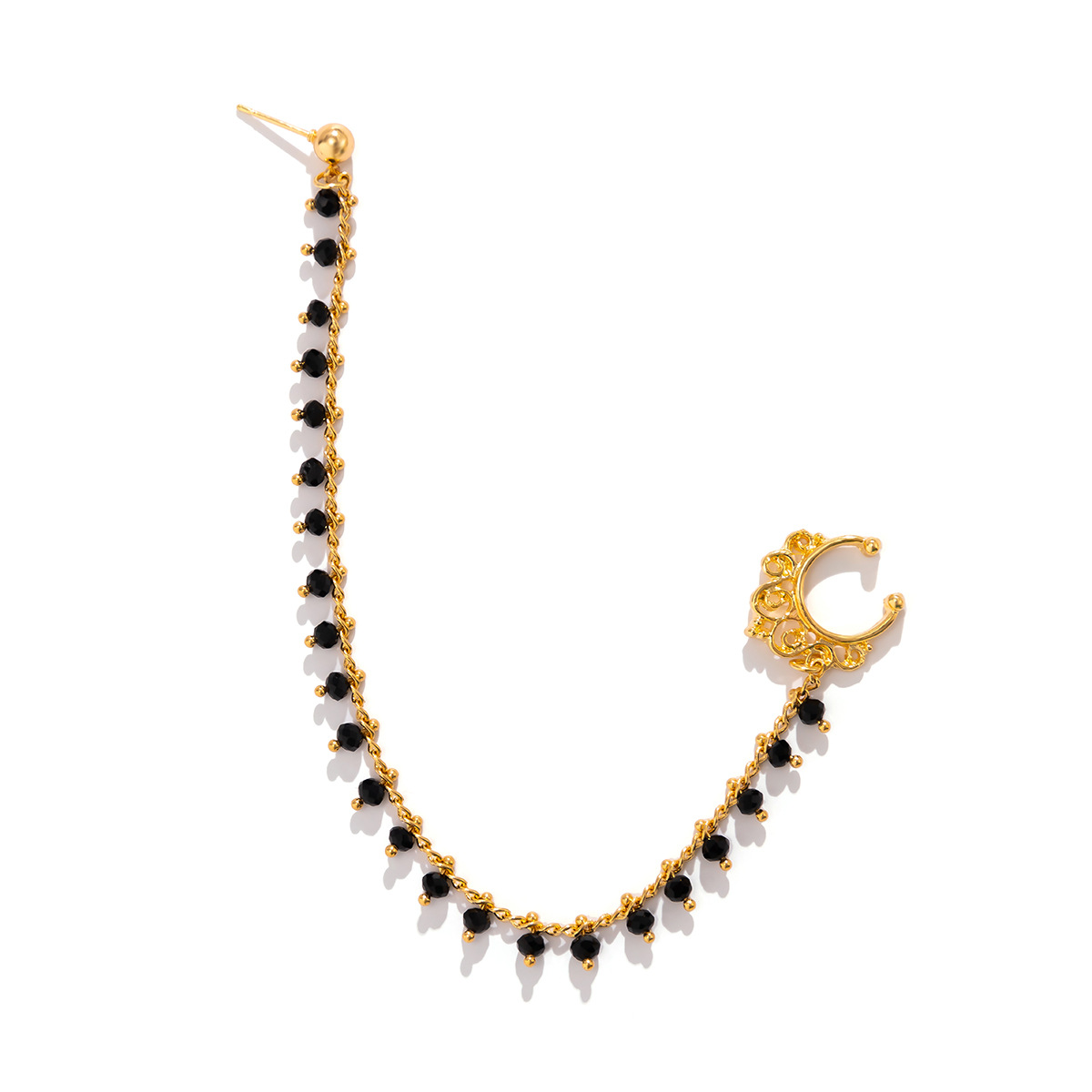 Schmuck im ethnischen Stil mit integrierten Ohrringen und künstlicher Kristallquaste, Ring, süßer und cooler Nasenclip aus Metall_voghion.com