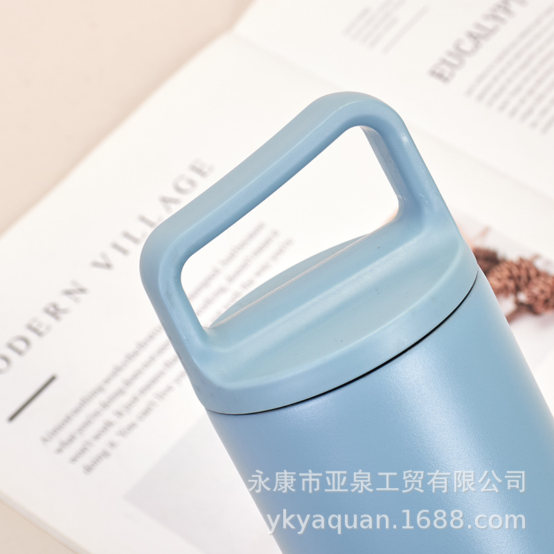 Vacío transfronterizo portátil de boca ancha taza de vacío 304 de acero inoxidable coche recto deportes hervidor portátil taza de regalo