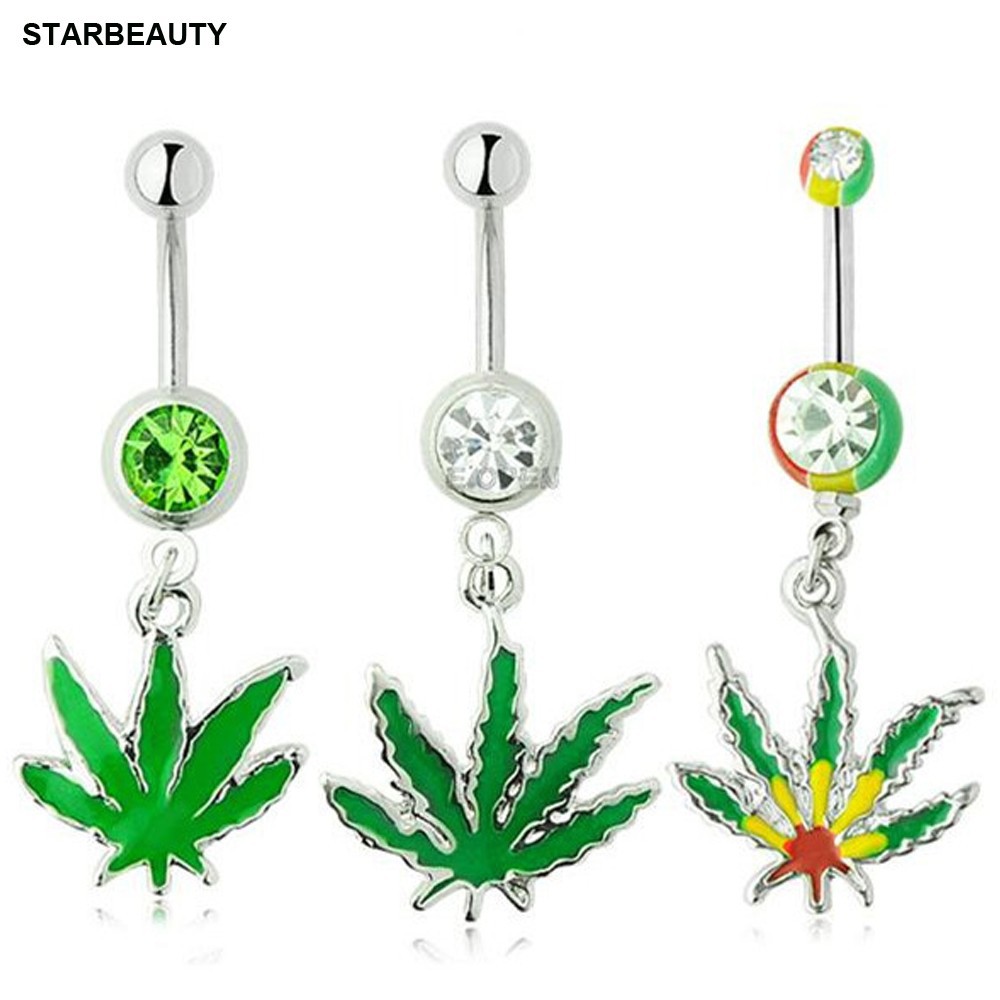 不鏽鋼樹葉楓葉肚臍環肚臍扣穿刺人體飾品批發 2022 新款肚臍釘