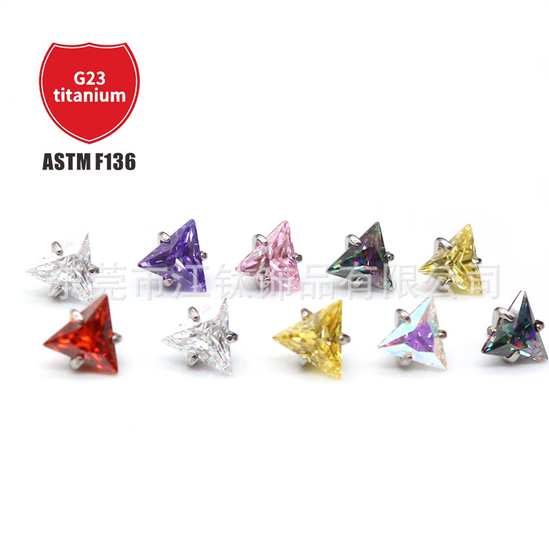 Pointed titanium steel lip stud product view