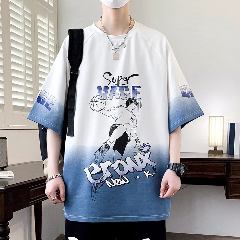 ティーンエイジャー半袖Tシャツスーツ、男の子中学生・高校生夏服、年長児純綿スポーツウェア、トレンディで涼しい薄手スタイル|undefined