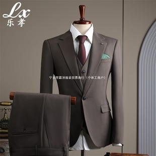 2025 Summer Thin Business Professional Formal Wear British Fashion Groom Wedding Suit High-End Suit Men's Suit