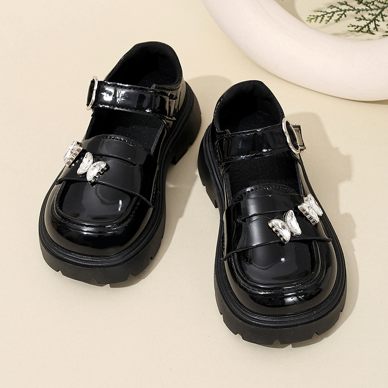 Girls' Leather Shoes 2026 New Autumn Children's Shoes Soft-Soled Black Princess Shoes for Older Girls Versatile Shoes