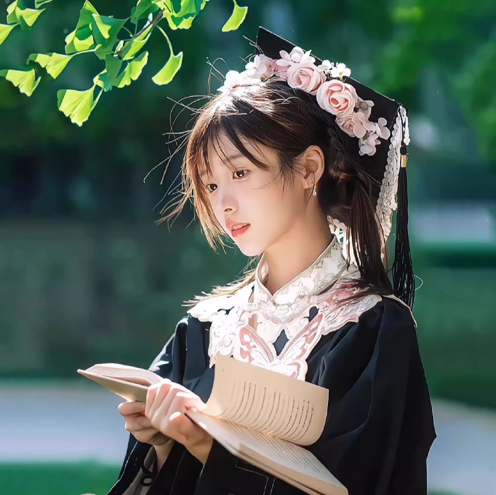 Hat decoration - Finished product of bachelor's cap flower decoration, silk flower, fake flower for master's cap and graduation cap decoration, simulated flower, doctor's cap decoration