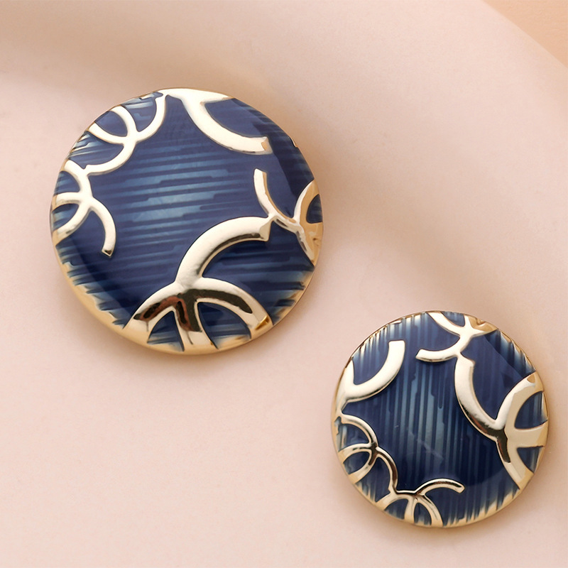 Round Branch Glue Hand-Sewn Buttons Fashion Coat Sweater Knitted Cardigan Clothing Metal Buttons Wholesale