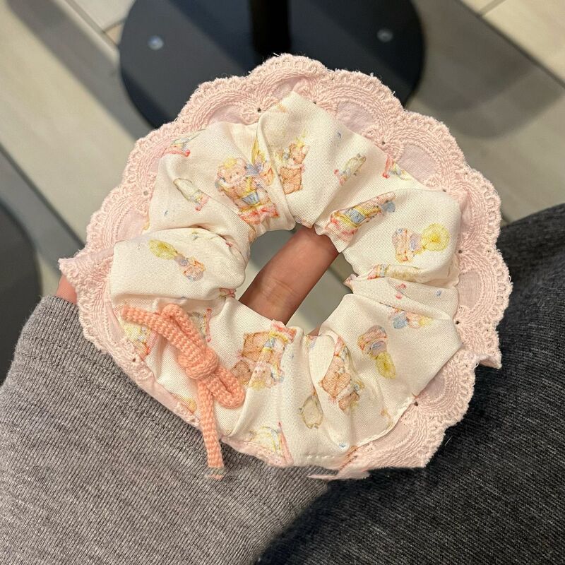 韓国風文学風中空花刺繍ヘアゴム女性用ハイエンドチェリーヘアロープ2025新スタイル|undefined