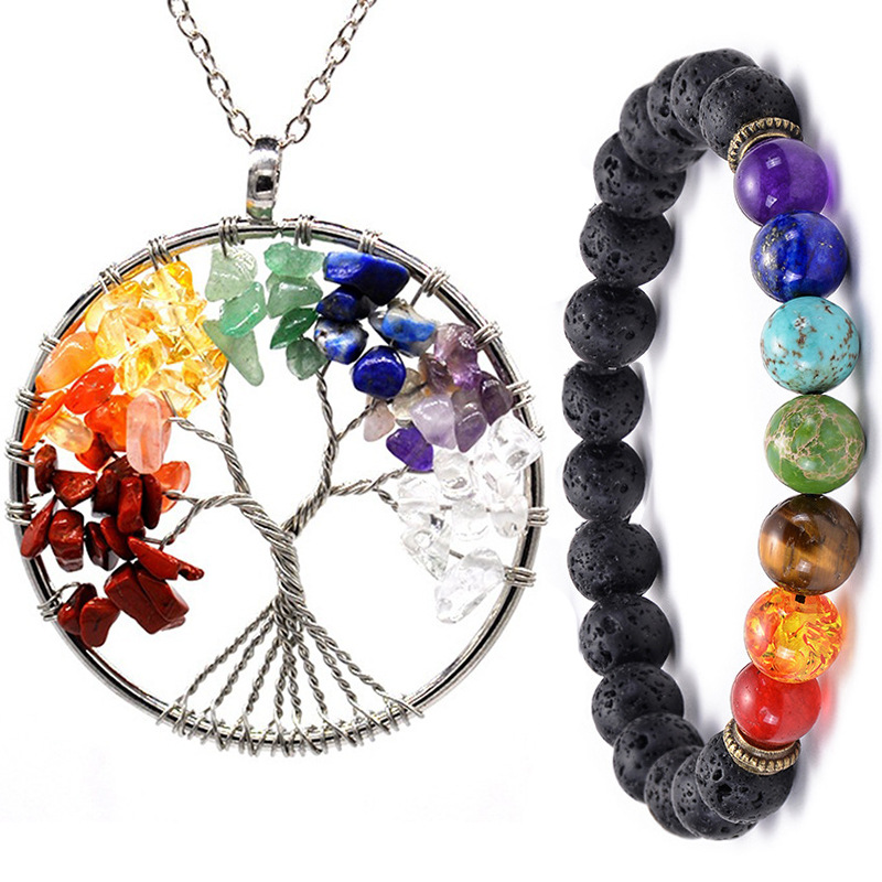 Original Design Tree Natural Stone Bracelets Earrings Necklace In Bulk display picture 1