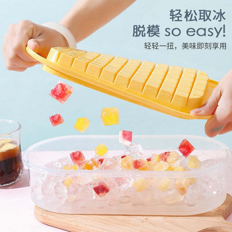 Ice block mould make Ice block Storage box Ice Cube household Refrigerator With cover silica gel Ice Box Artifact