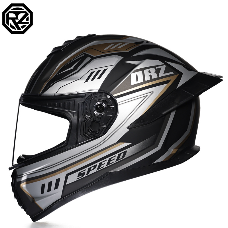 Casco de Motocicleta Certificado ORZ3c para Hombre y Mujer, Casco Integral de Doble Lente, Alerón Trasero Personalizado de Verano, Estilo Semi-Integral con Bluetooth