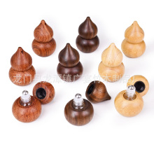 竹制木制葫芦瓶走珠香水分装玻璃瓶避光精油瓶专供手工雕刻实木