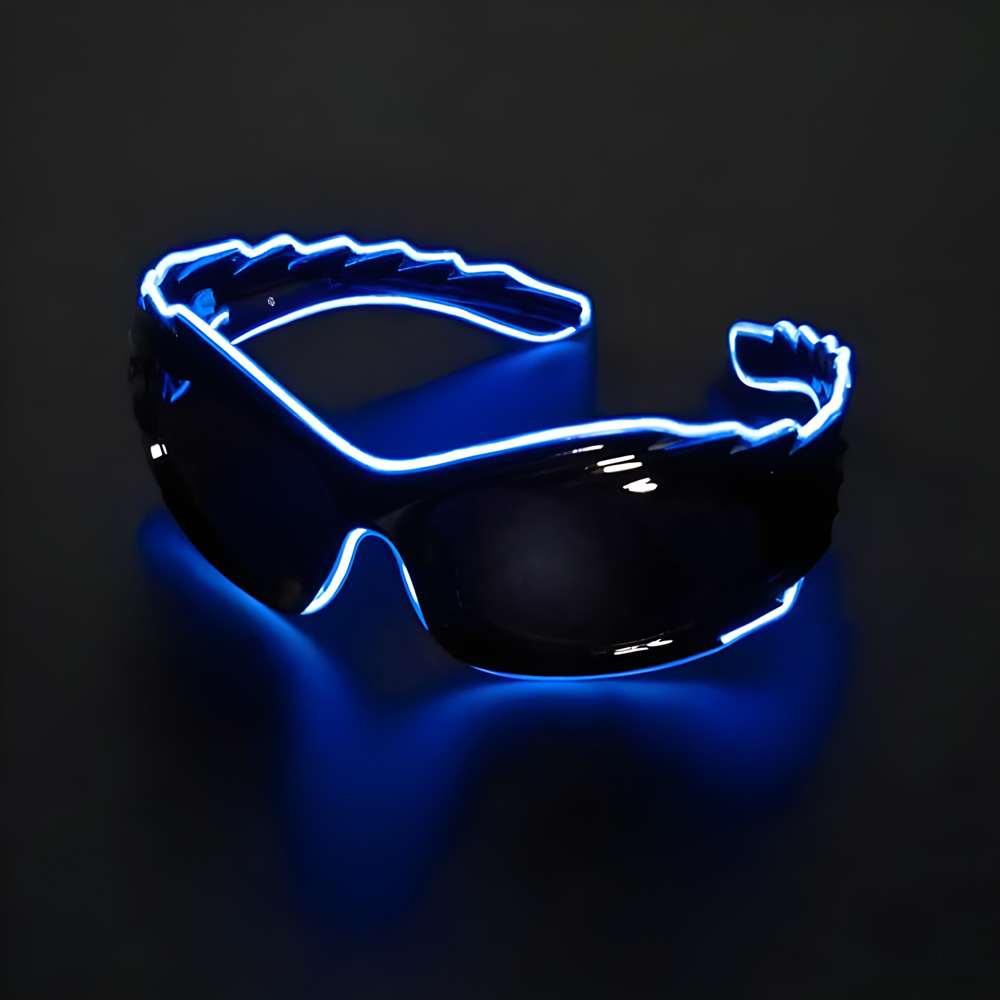 Europa y Estados Unidos transfronterizos fiesta LED gafas de luz de moda cyberpunk bungee línea de luz de sol gafas de sol de tecnología