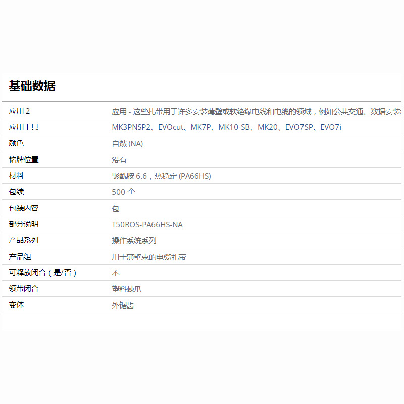 HELLERMANNTYTON������̫ͨ�����ε�������T50ROS-NA 118-00100