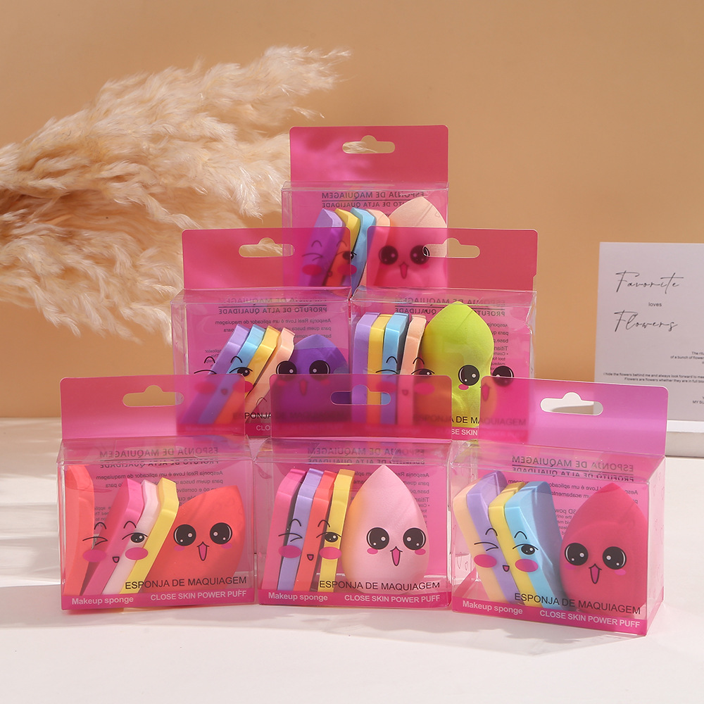 Cute Solid Color Hydrophilic Polyurethane Makeup Sponge 1 Set display picture 1