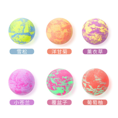 Cross-border mixed color foot ball bath ball 60g instant bubble foot ball ball essential oil aromatherapy ball bath salt foot bath ball