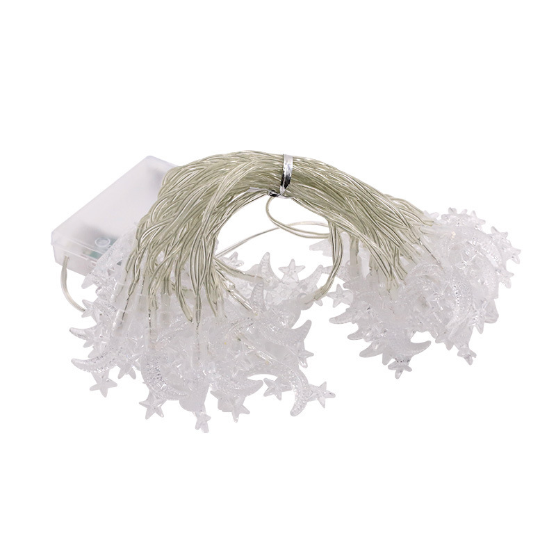 Explosiva LED Middle East Gurbang Festival Palace Lantern Tres estrellas con luna perla Luna Musulmana Lámpara de colores Lámpara de cadena