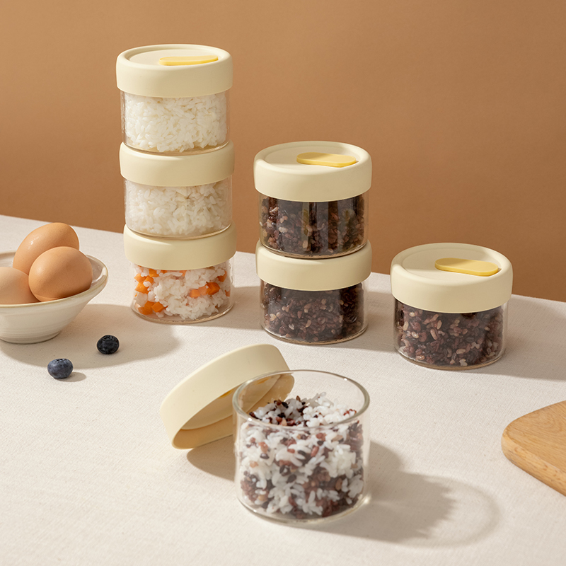 Rice Packaging Box, Brown Rice Grain Preservation, Microwaveable Frozen Food-Grade Glass Fat-Reducing Quantitative Small Lunch Box Rice Packaging Box, Brown Rice Grain Preservation, Microwaveable Frozen Food-Grade Glass Fat-Reducing Quantitative Small Lunch Box