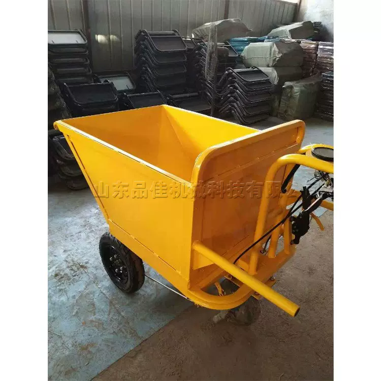 建筑工地物料运输设备 电动手推式运输车 小型路面维修翻斗车