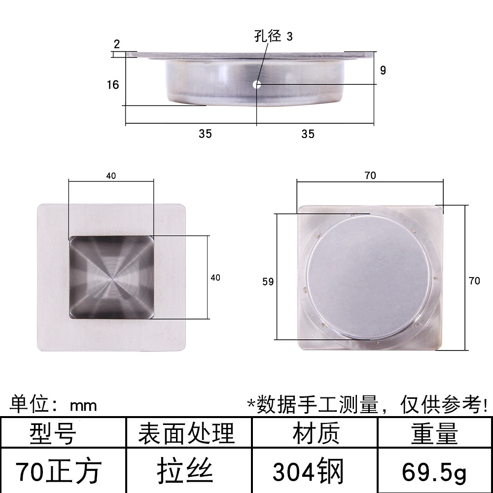 AW / Anwang mango invisible incrustado empuje deslizante escondido mango de puerta deslizante abrazadera puerta armario cajón