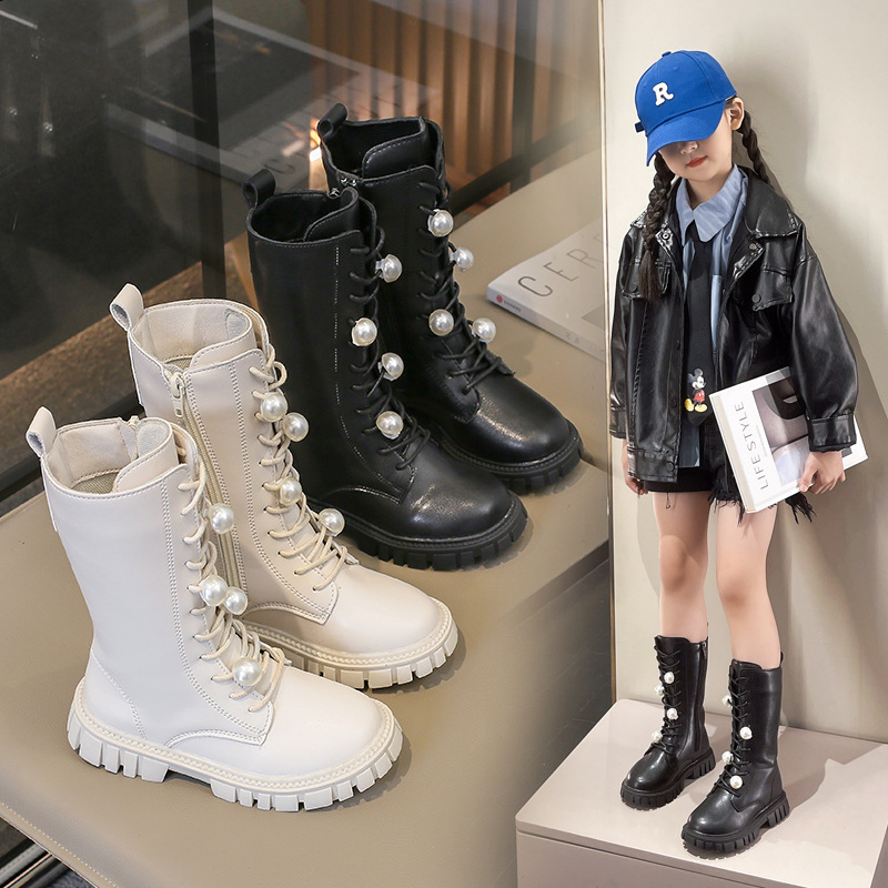 女童靴子儿童单靴2025新款秋冬加绒中大童长靴二棉高靴百搭时尚靴