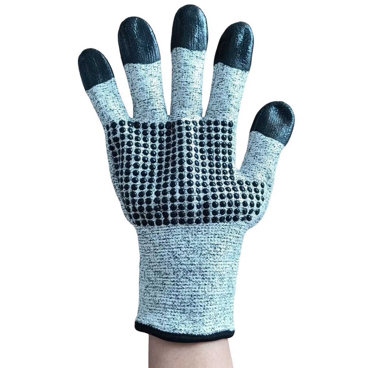 新品掌部点胶防滑手指头涂胶欧标五级防切割高强高模聚乙烯手套