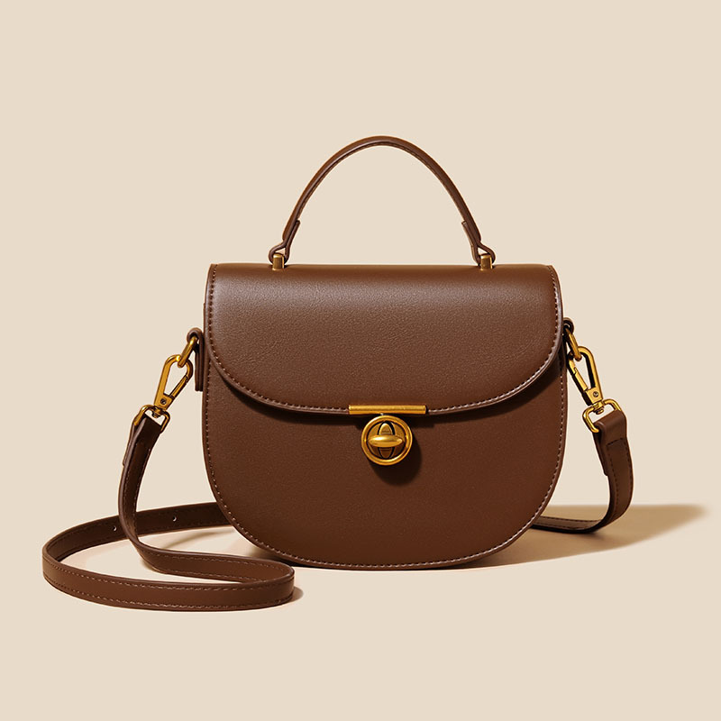 Crossbody Bag Fashion Retro French Saddle Bag Luxury Minimalist Women's Handbag Versatile Commuter Shoulder Bag - Thumbnail 7